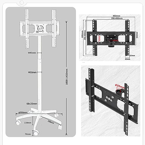 Soporte móvil para TV 32-55" con altura ajustable y ruedas miniatura 2