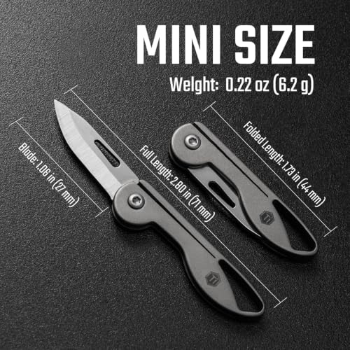 Image of KeyUnity KK05 Mini Titanium Pocket Knife for Everyday Carry- Razor Sharp Folding Blade, Lightweight EDC Tool for Camping, Hiking and Outdoor (Grey)