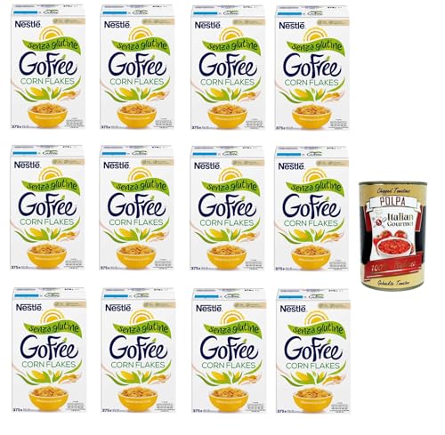 Nestlé GO FREE - Copos de maíz sin gluten (12 unidades, leche y yogur, 375 g, 400 g)