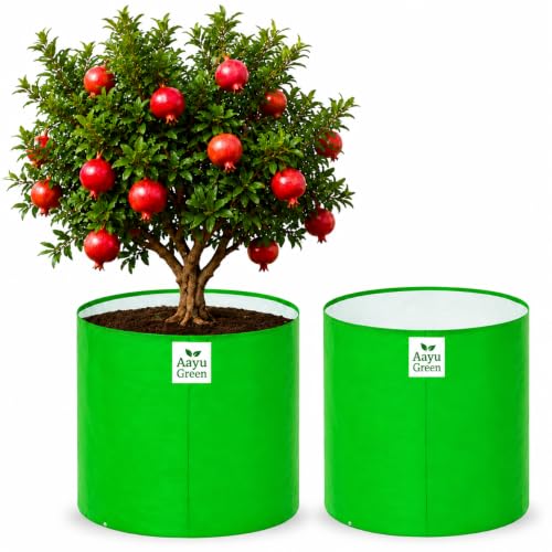 Image of Grow Bag UV Protected 260 GSM | HDPE Grow Bags for Plants | Heavy Duty Green Garden Plant Grow Bag with Drainage Holes | Reusable Vegetable Grow Bag for Terrace Gardening (2, 18X18 INCH)