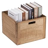 KIRIGEN Stapelbare hölzerne Lagerung Würfel Korb Veranstalter für Haus Bücher Kleidung Spielzeug Büro Würfel Bücherregal Schrank Regal F26 braun