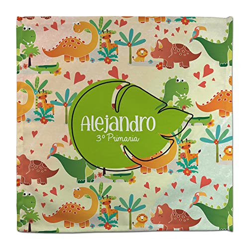 Servilleta Dinosaurio. Servilletas de Tela Personalizadas. Servilleta de Tela con Nombre. Regalo Original Personalizado. Varios diseños y tamaños. Mundo Dino