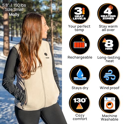 Women's Heated Fleece Vest with 4 Heating Zones by WESTON