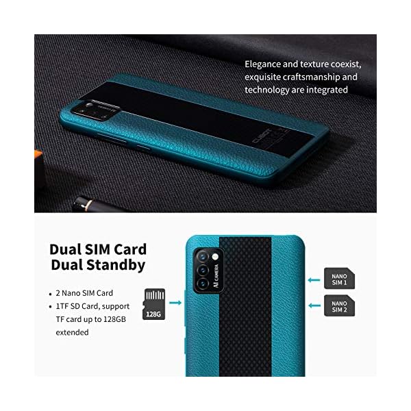 CUBOT Unlocked Smartphones, Note 7 Android 10 Phone Unlocked, 4G Dual SIM Unlocked Cell Phones, 5.5 inch HD Display, Triple Cameras, 2GB/16GB, 128GB Extension, 3100mAh Battery, US Version, Green