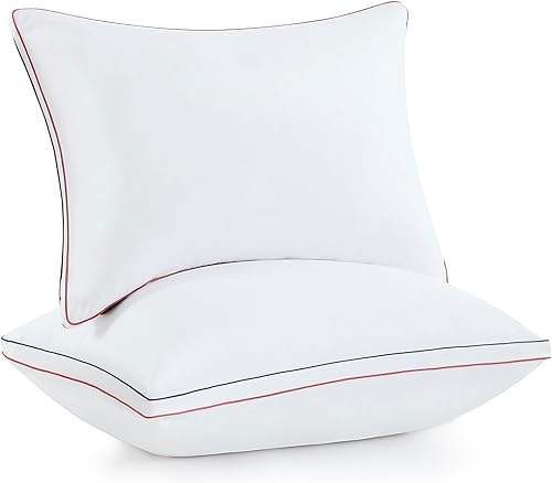 Homemate Almohadas de cama para dormir, tamaño Queen (20 x 28 pulgadas), juego de 2 almohadas de refuerzo, hipoalergénicas, de microfibra,
