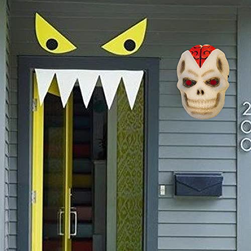 Image of Dazzle Bright 2 Pcs Halloween Porch Light Covers, Scary Skull Front Door Decorations for Outdoor Outside Decor
