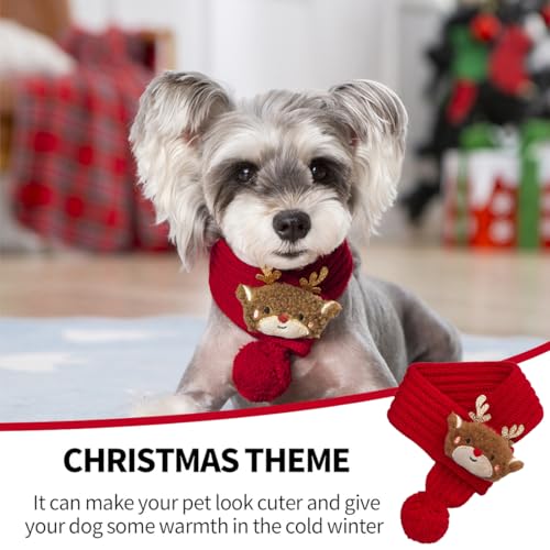 Hunde Weihnachten Schal, Roter Elchschal, Weihnachtskostüm Hundekleidung, Haustier Weihnachtsschal, Winter, bequem und warm, Hundezubehör,für Weihnachtstage Haustier-Kleidung,Mittelgroße L