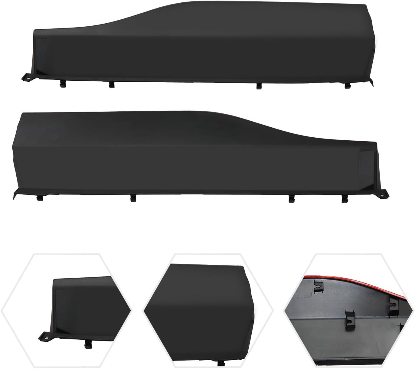 1 Pair Rear Door Lower Molding Trim‌ for Toyota RAV4 2019-2022 Left and Right Side OEM 750780R070,750770R070, Black PP Replacement, Compatible with 2019 2020 2021 2022 Models