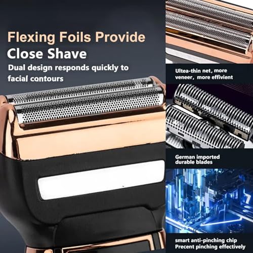 Image of (𝟏𝟓 𝐘𝐞𝐚𝐫𝐬 𝐖𝐚𝐫𝐫𝐚𝐧𝐭𝐲) 3-in-1 Electric Shaver & Trimmer for Men | Multi-Function Rechargeable Razor with Nose, Beard & Hair Trimmer Attachments | Smooth Shaving & Precision