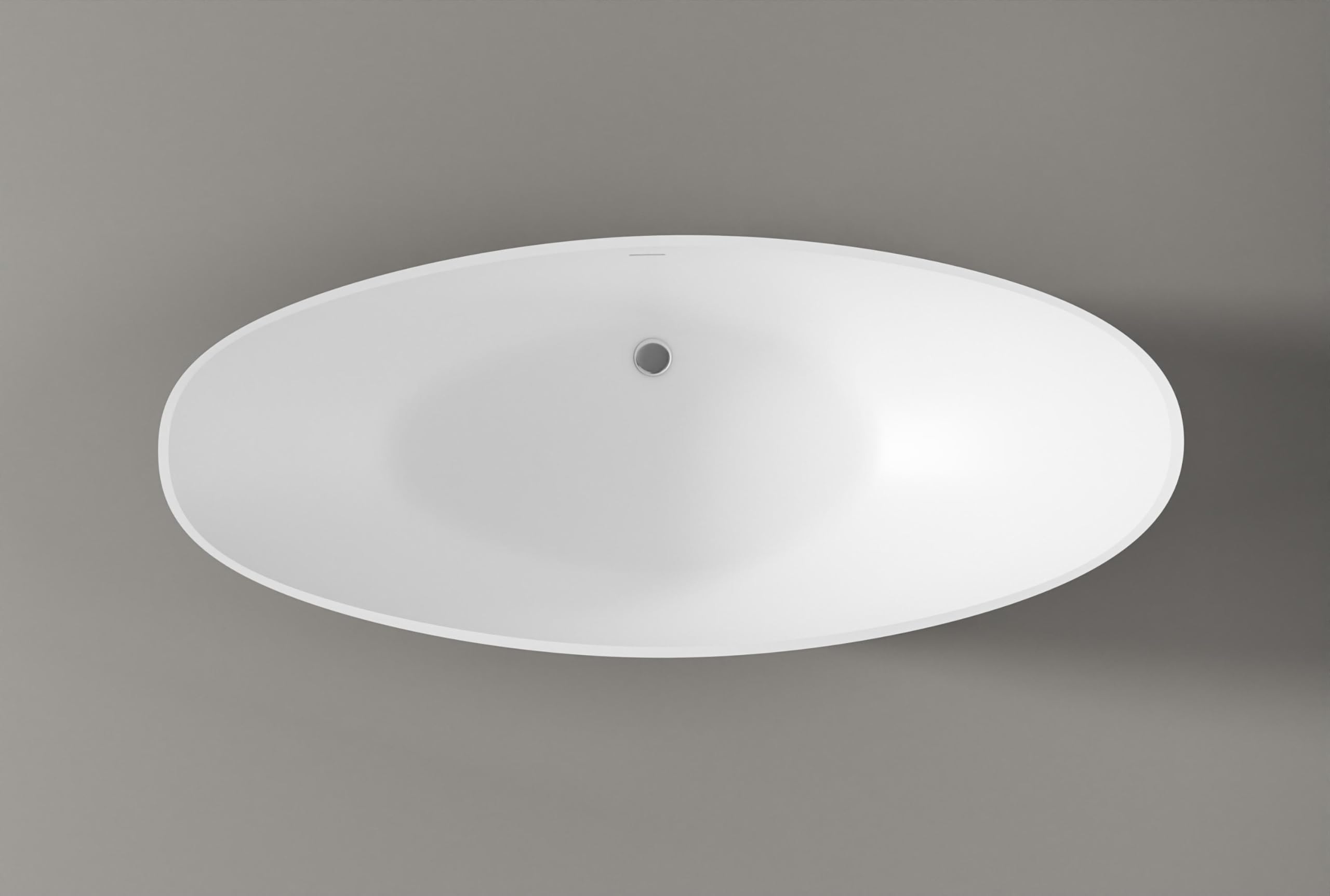 BERNSTEIN - Baignoire îlot ovale Blanc mat Acrylique + Bonde et trop plein, 285L - 184x79x77cm (lxLxH) - VICE 2.0