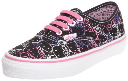 Image of Vans Boy's Fashion Sports Canvas Trainer, Hello Kitty Black Passion Flower, 1 us Little Kid