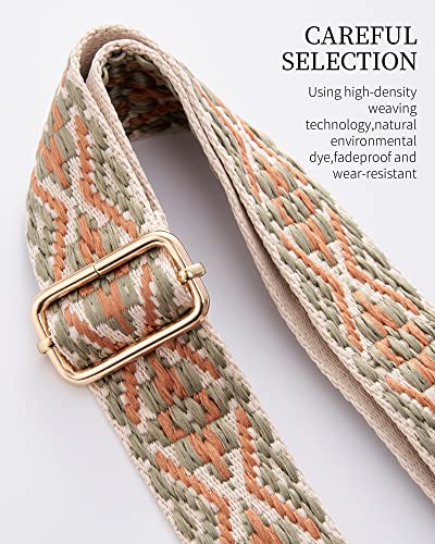 Image of LIVACASA Adjustable Purse Strap Replacement for Women, 1.5 inch Wide Crossbody Shoulder Strap Boho Handbag Strap Guitar Strap