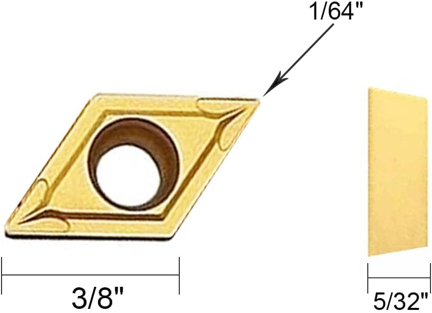 1pcs 1/2" SDJCR1212H11 Holder with 10pcs DCMT32.51 /DCMT11T304 Multilayer Coated CNC Lathe Inserts for SDJCR Lathe Turning Tool Holder Replacement Insert