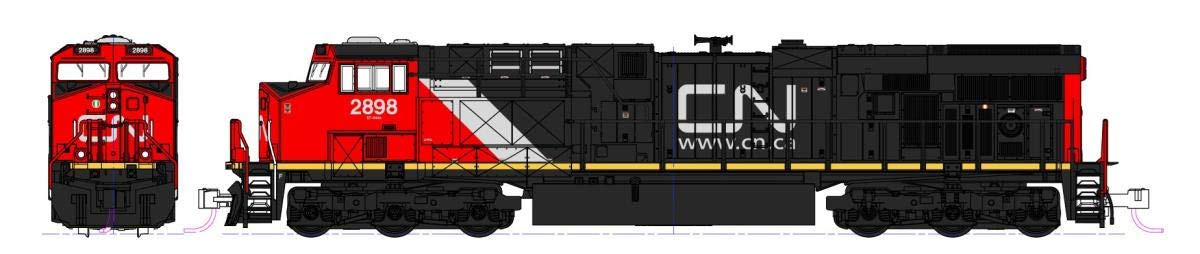 Kato N Scale 176-8939 GE ES44AC GEVO Locomotiva CN #2952