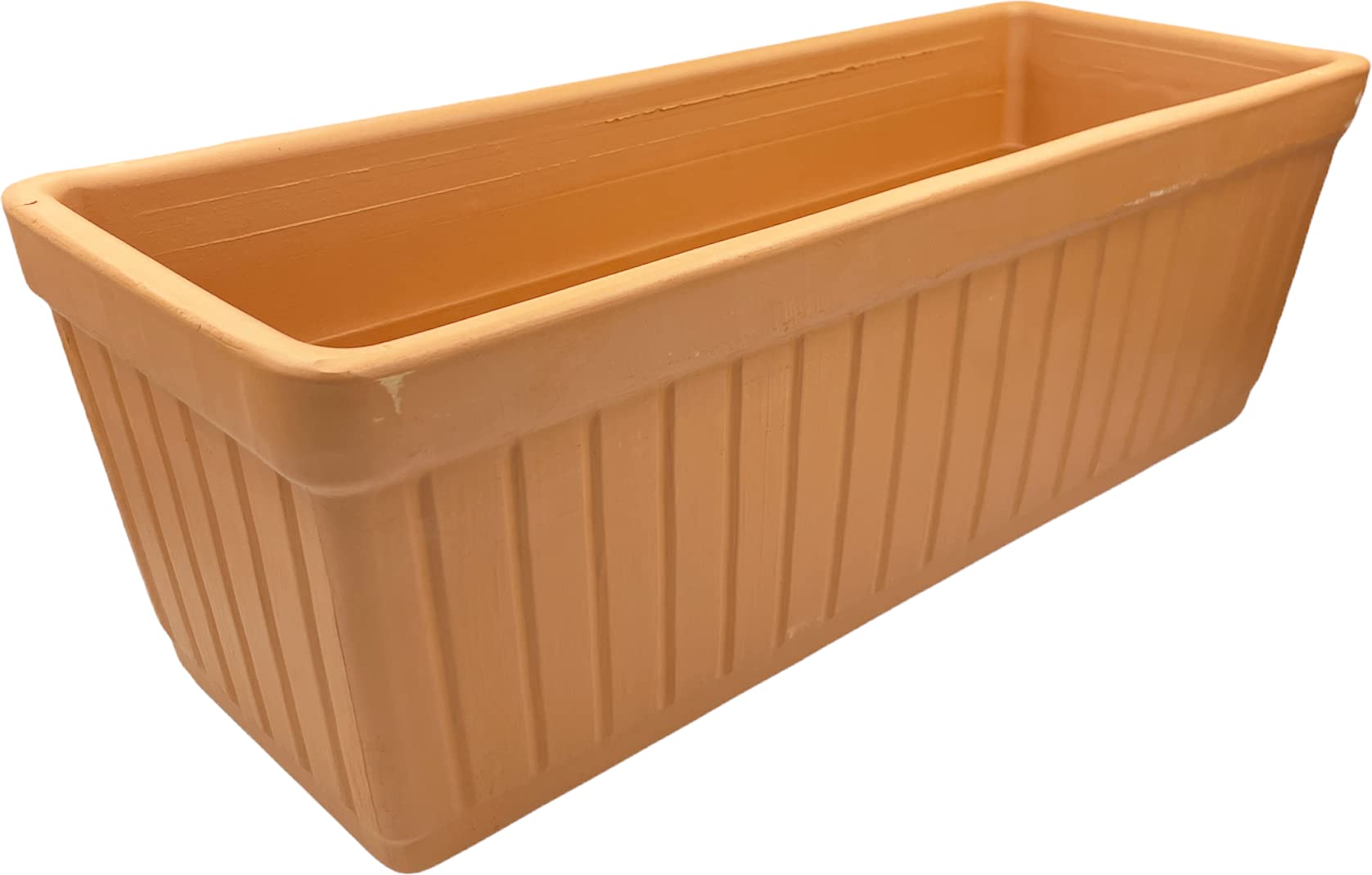 FRANCACOR Maceta Barro Terracota Natural Alargada - Jardinera Barro Rectangular con Relieve (70 X 20 X 17 CMS)