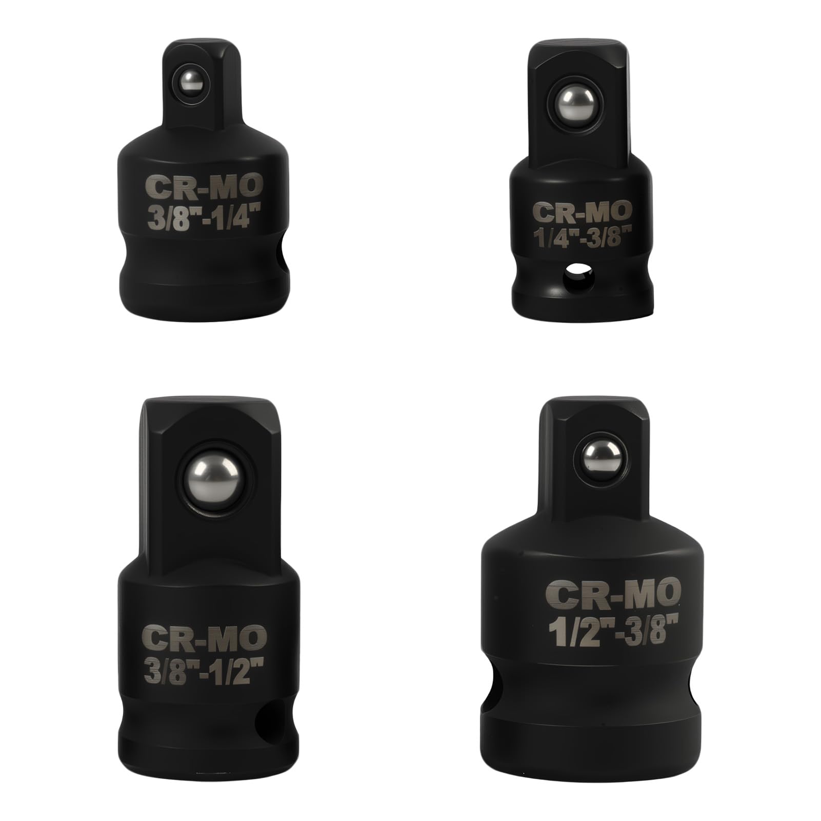 Adaptador de vaso de impacto de 4 piezas,reductor carraca llave de vaso adaptador,Compatible con Makita, Milwaukee, Bosch - Tamaños de 1/2 a 3/8 | 3/8 a 1/2 | de 1/4 a 3/8 | de 3/8 a 1/4