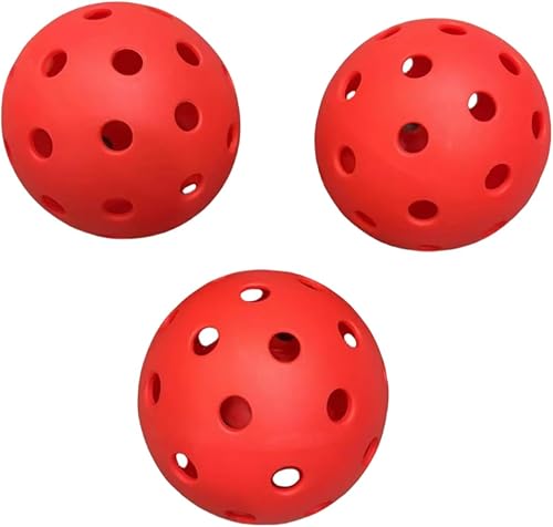 Miniatura 2 de Pelotas de pickleball para exteriores, color rojo, paquete de 4