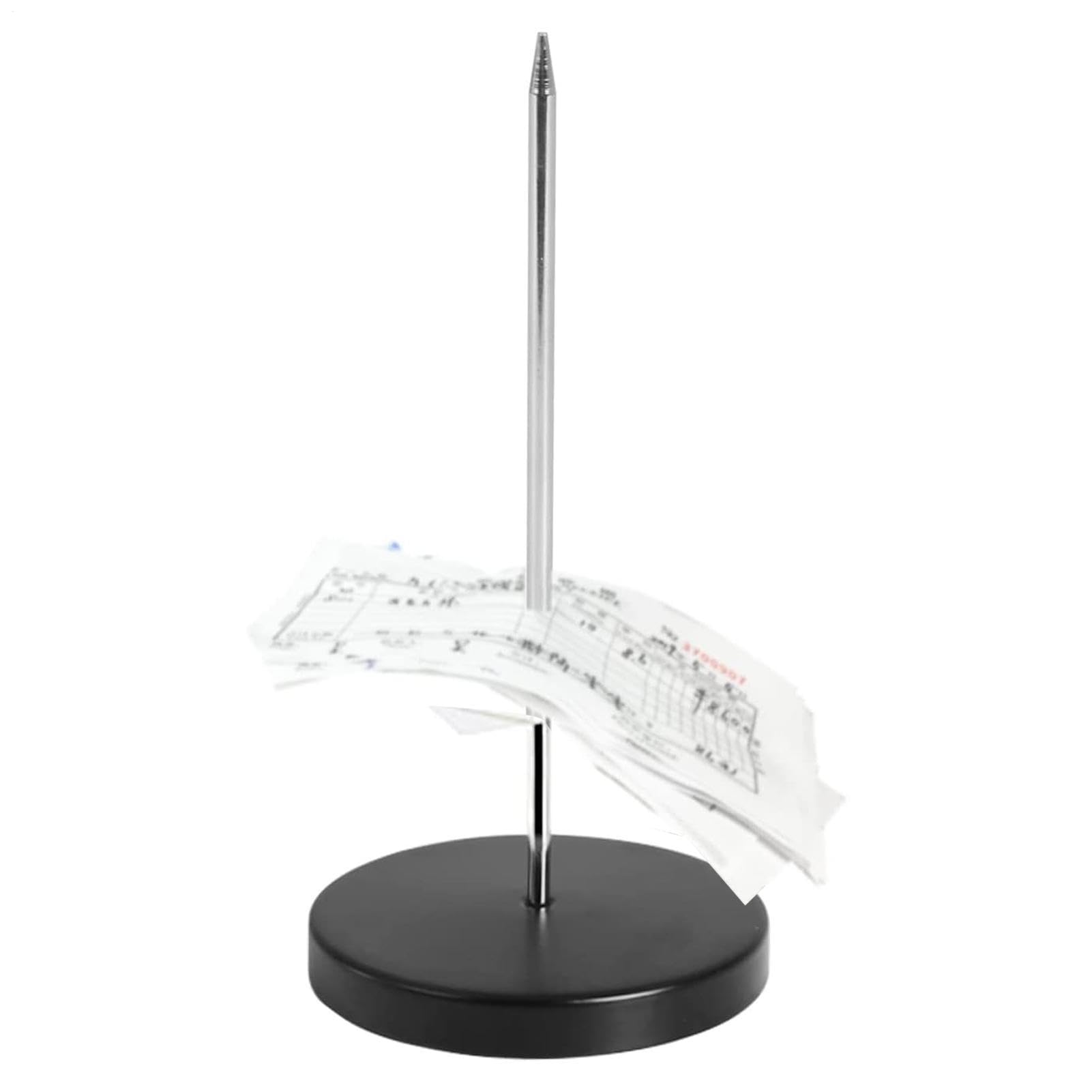 Soporte Para Recibos De Escritorio - Soporte Para Eje De Cheques Cromado, Apuñalador De Boletos Para Restaurantes | Soporte De Papel Multiusos Para Barra De Escritorio, Tenedor Para Billetes Con Pinch