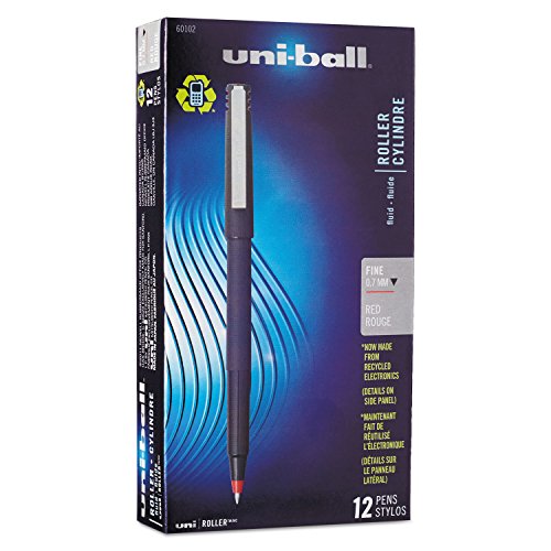 Sanford Uniball Rollerball Stick Pen, 0.7mm Fine, Red Ink, Dozen (60102)