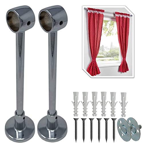 parpyon® 2 soportes de barra de cortina de metal de 20 mm, soportes de barra de cortina de 20 mm, material resistente para montaje en pared o techo (845CR) Cover