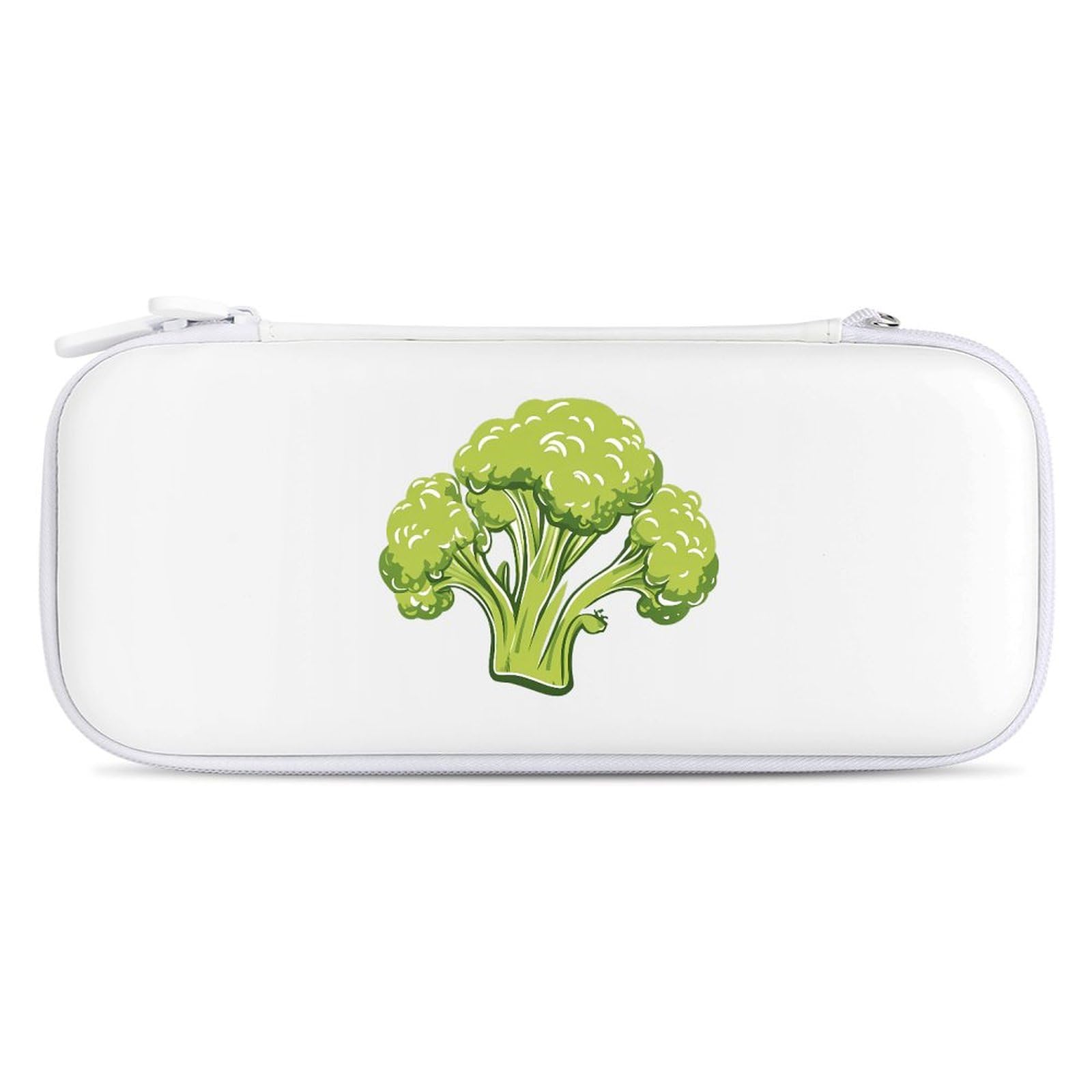Broccoli Vegetables Compatible with Switch Carrying Case Hard Travel Game Bag Pouch with 15 Games Accessories White-style