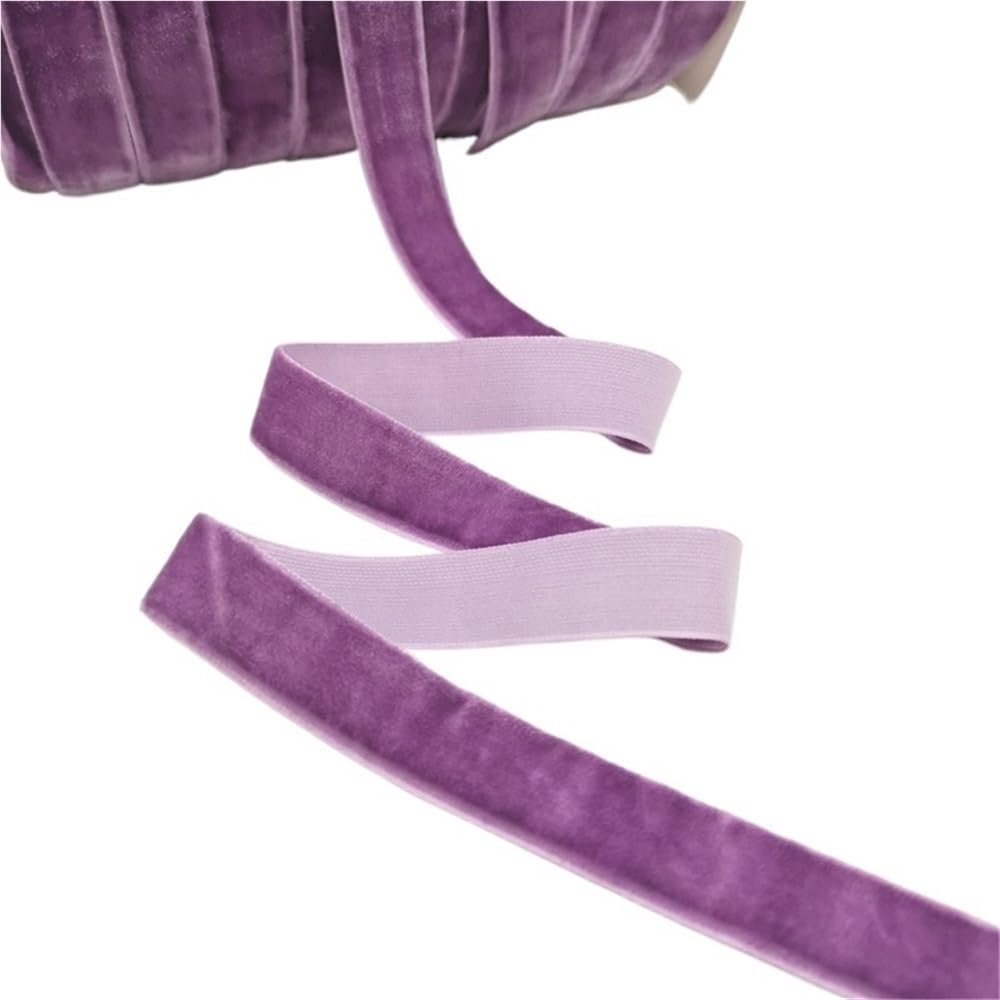 WEITINGKKK Ribbons for Gift Wrapping, Wedding Decor Ribbons 5 Yards Multicolor Velvet Ribbon 6-25mm Handmade Fringe Fabric(Violet,25mm)