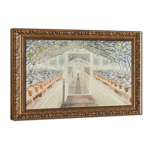 Toile Eric Ravilious La Serre, tableau mural 50x76 cm idéal pour illuminer un salon lumineux