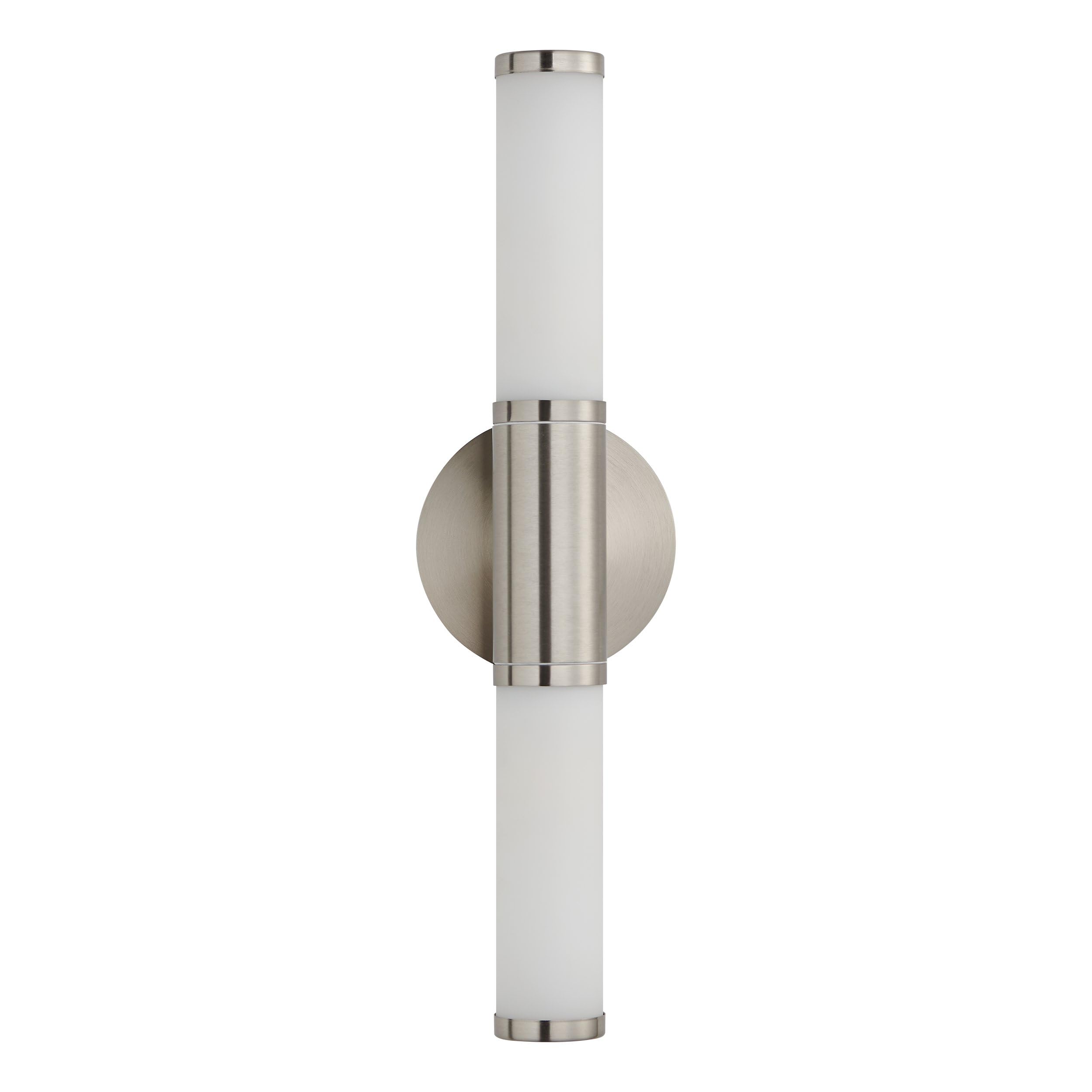 Eglo Palmera Lampada da parete per specchiera a 2 luci, applique in metallo e vetro opalino satinato, lampada da bagno in argento, bianco, lampada a prova di umidità, IP44, E14