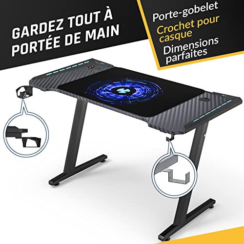 Image of KLIM K120 Gaming Desk - 120 x 60 cm Gaming Table with Cable Management and Mousepad - Easy to Assemble - Sturdy Metal and Wood Computer Desk - Perfect for Gaming and Office - New - 20-Year Warranty
