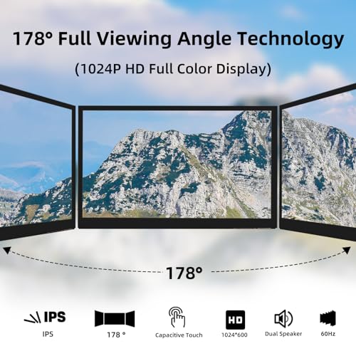 Image of Raspberry Pi Screen, 10.1 Inch Touchscreen Monitor, IPS 1024x600, Dual Built-in Speakers, HDMI Portable Monitor Compatible with Raspberry Pi 5 /4 /3 /Zero,Driver Free
