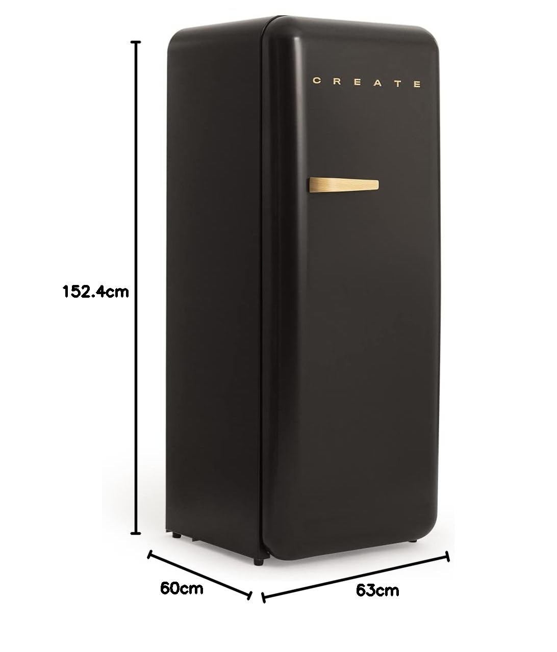 CREATE / RETRO FRIDGE 150 WOOD/Frigorífico blanco roto maneta madera con congelador 281L / 102W. bajo consumo. diseño vintage. 150cm. 3 estantes. regulador temperatura. botellero. 60x60x150cm — view 175
