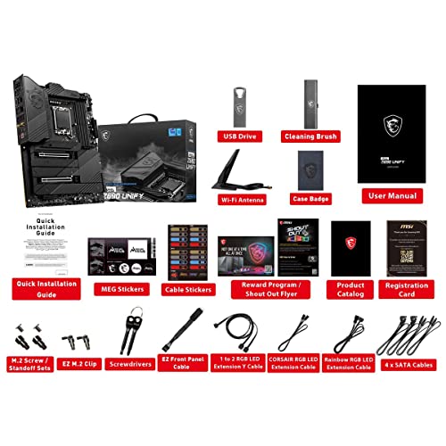 MEG Z690 Unify-X Gaming - Scheda madre (ATX, Intel Core di 12a generazione, socket LGA 1700, DDR5, PCIe 5, doppia LAN 2.5G, slot M.2, Wi-Fi 6E) - Scheda madre - Immagine 7