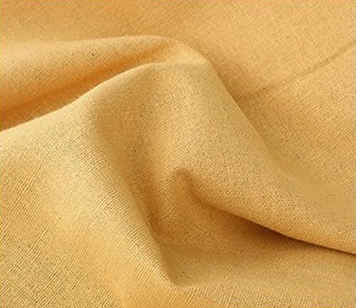 moonfarm 選べる21色 カラー 綿 麻 無地 生地 約 2m 幅1.5m (カラシ色(濃黄))