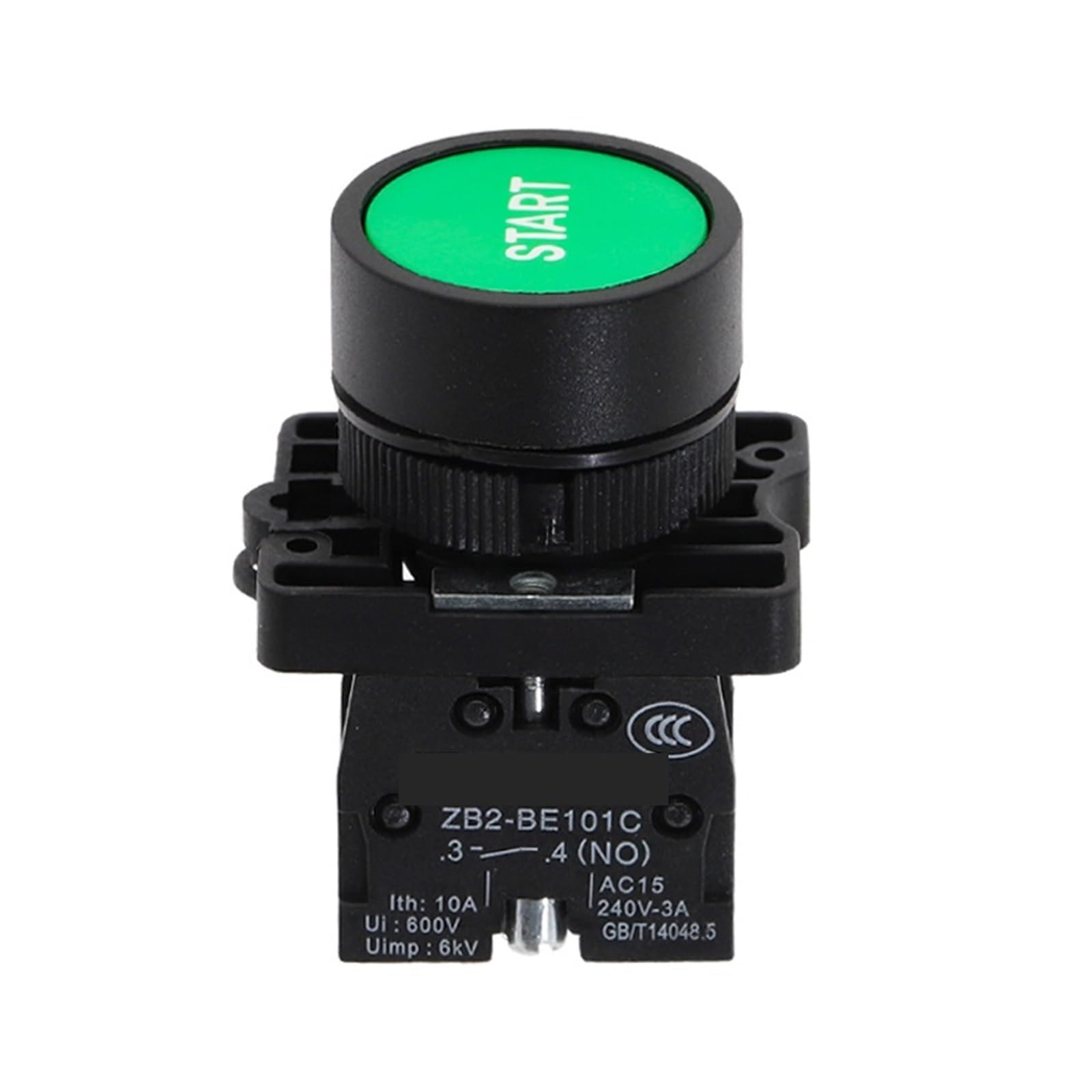 POWTAXBJGD 22mm Start Stop Button with The Arrow Symbol XB2 Flat Touch Switch Button Momentary Button Switch Red/Green Push Buttons(1 Green -Start)
