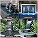 AquaMiracle Pond Waterfall Kit with LED Lights, All-in-1 Stainless Steel Spillway with 660GPH Water Pump, Outdoor Waterfall Fountain for Garden, Backyard & Pool Decor (12inch)