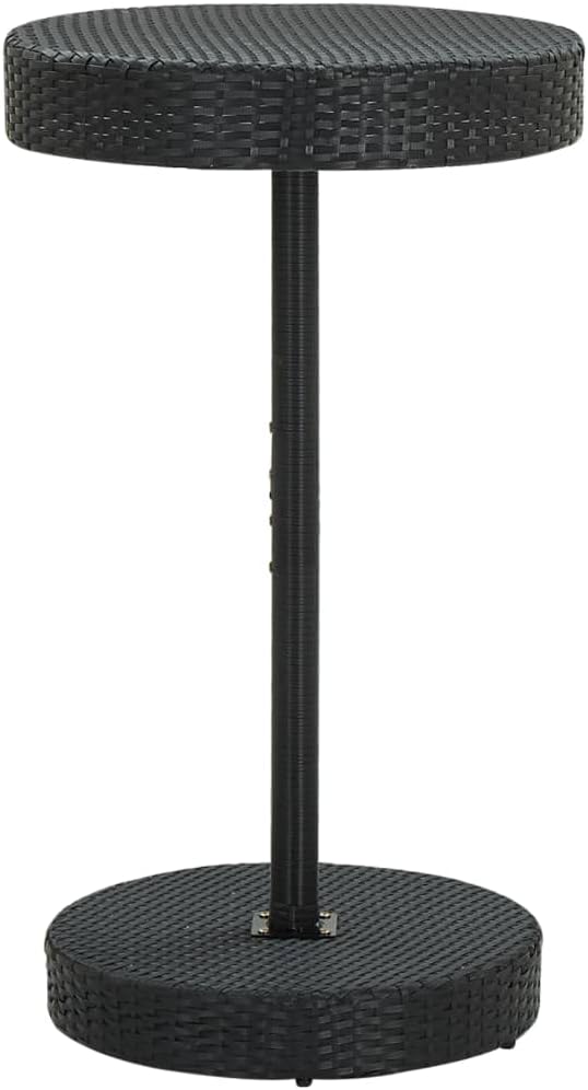 Brown PE Rattan Round Garden Bar Table with Powder-Coated Steel Frame, Durable Outdoor Patio Furniture for Balcony and Terrace, UV-Resistant and Weatherproof Dining Set Seats