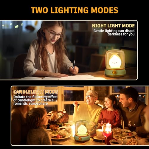 Ghost Campfire Night Light, Small Cute Kerosene Bedside Lamp, 2 Modes Dimmable Warm Night Lamp with Timer, Rechargeable Battery Night Light for Baby Nursing/Kids Sleep Aid/Camping/Party/Room Decor - Image 4