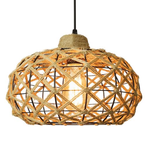 Lustre de Plafond en Corde et Fer d'Art pour une Cuisine Ambiance Campagnarde