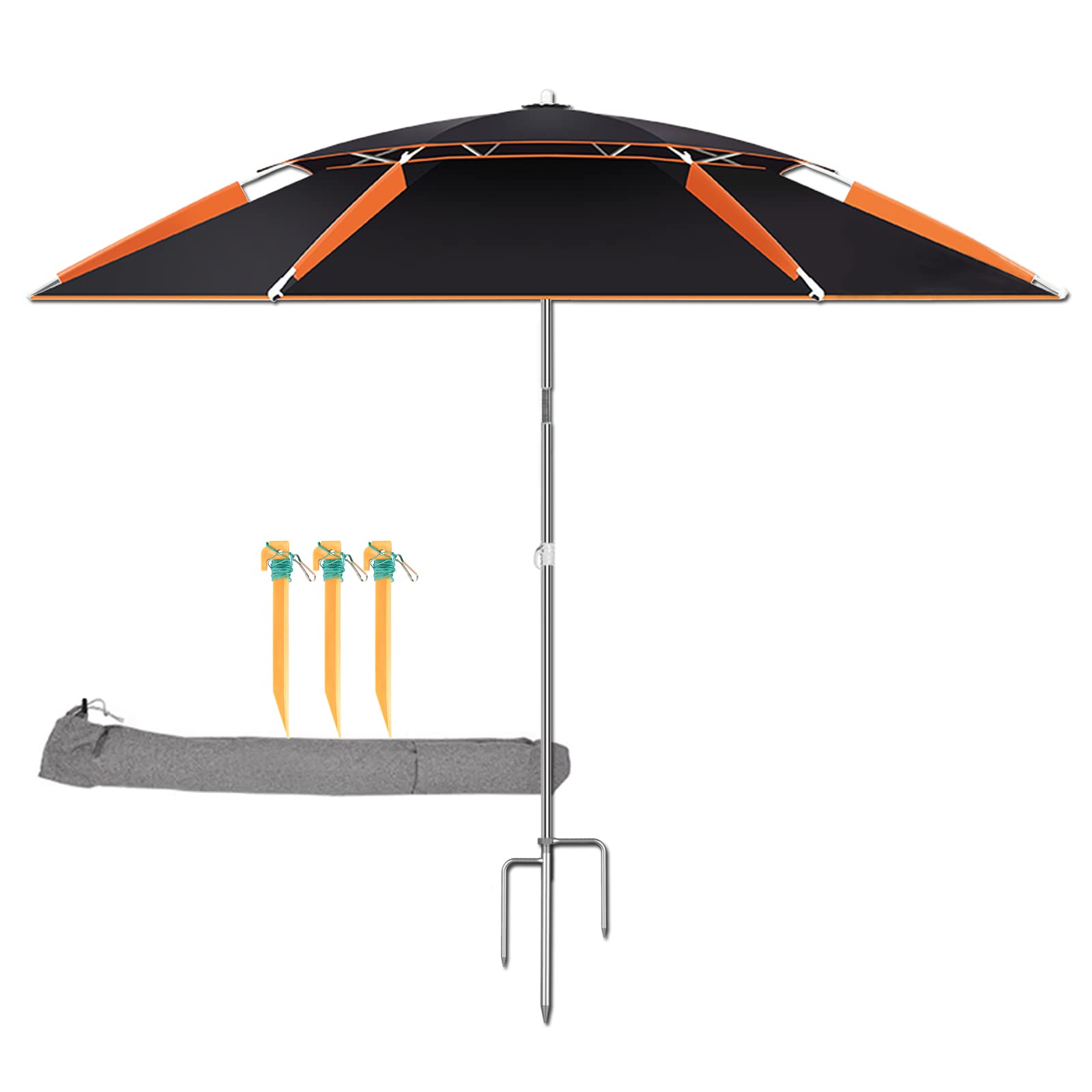 LIGUOYI Zewnętrzny parasol wędkarski regulowany parasol parasol ze stali nierdzewnej słupek 18 cm 20 cm parasole przeciwsłoneczne do wędkowania, z kotwicą w ziemi przenośny parasol przeciwsłoneczny