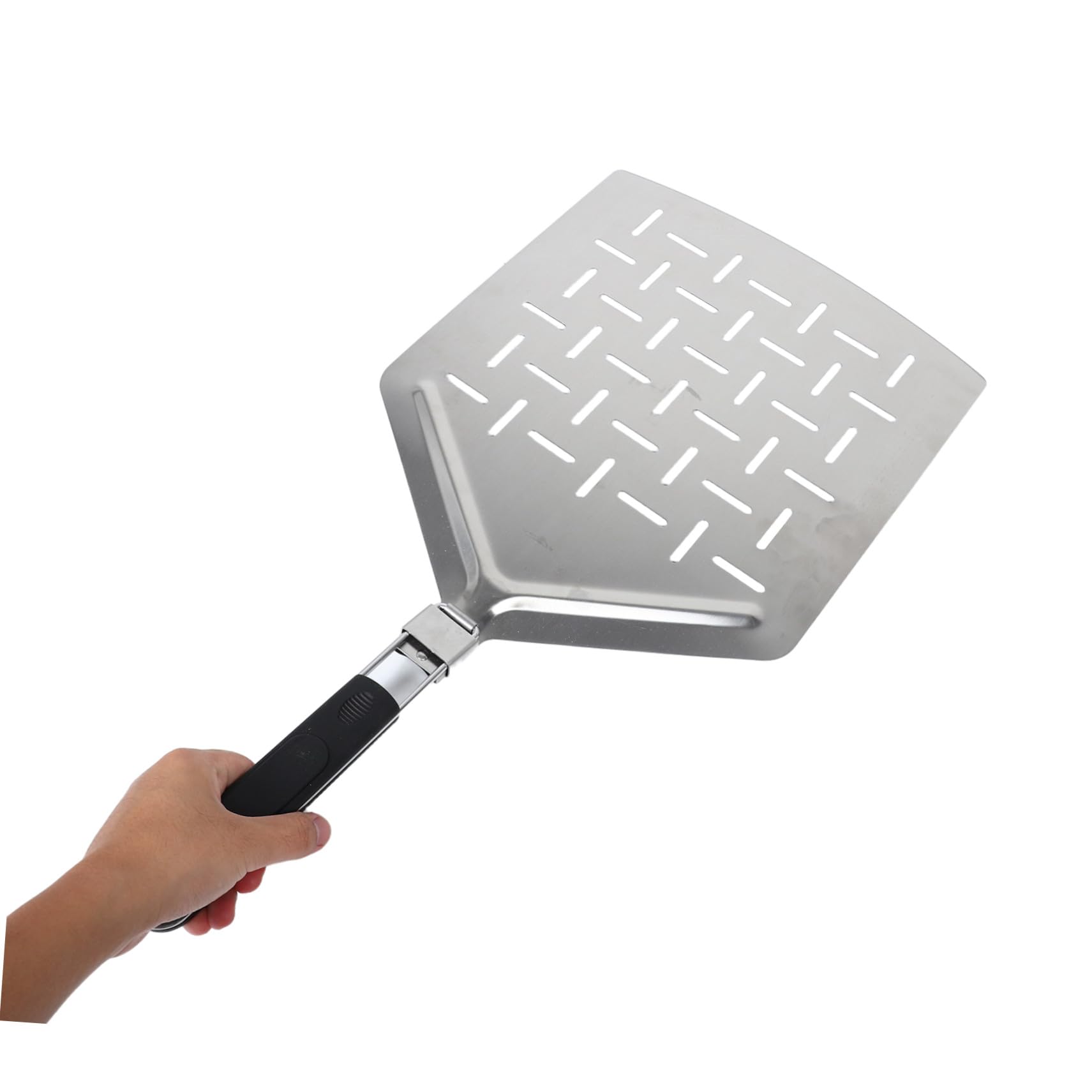 Sosoport Pizzaschaufel Edelstahl Faltbar 33cm Großer Perforierter Pizzaschieber für Outdoor und Brotbacken mit Ergonomischem Griff