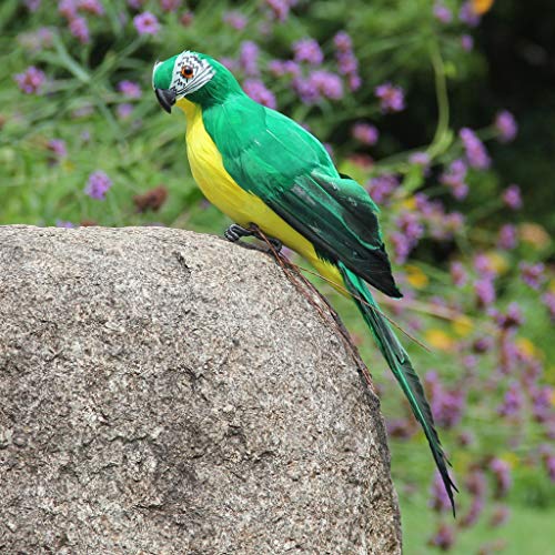 Luffytime 25cm Simulation Foam Bird, Colorful Fake Parrots Artificial Birds Model Outdoor Home Garden Lawn Tree Decor Garden Decor Handmade Parrots Ornaments with Clip Simulation Birds Models