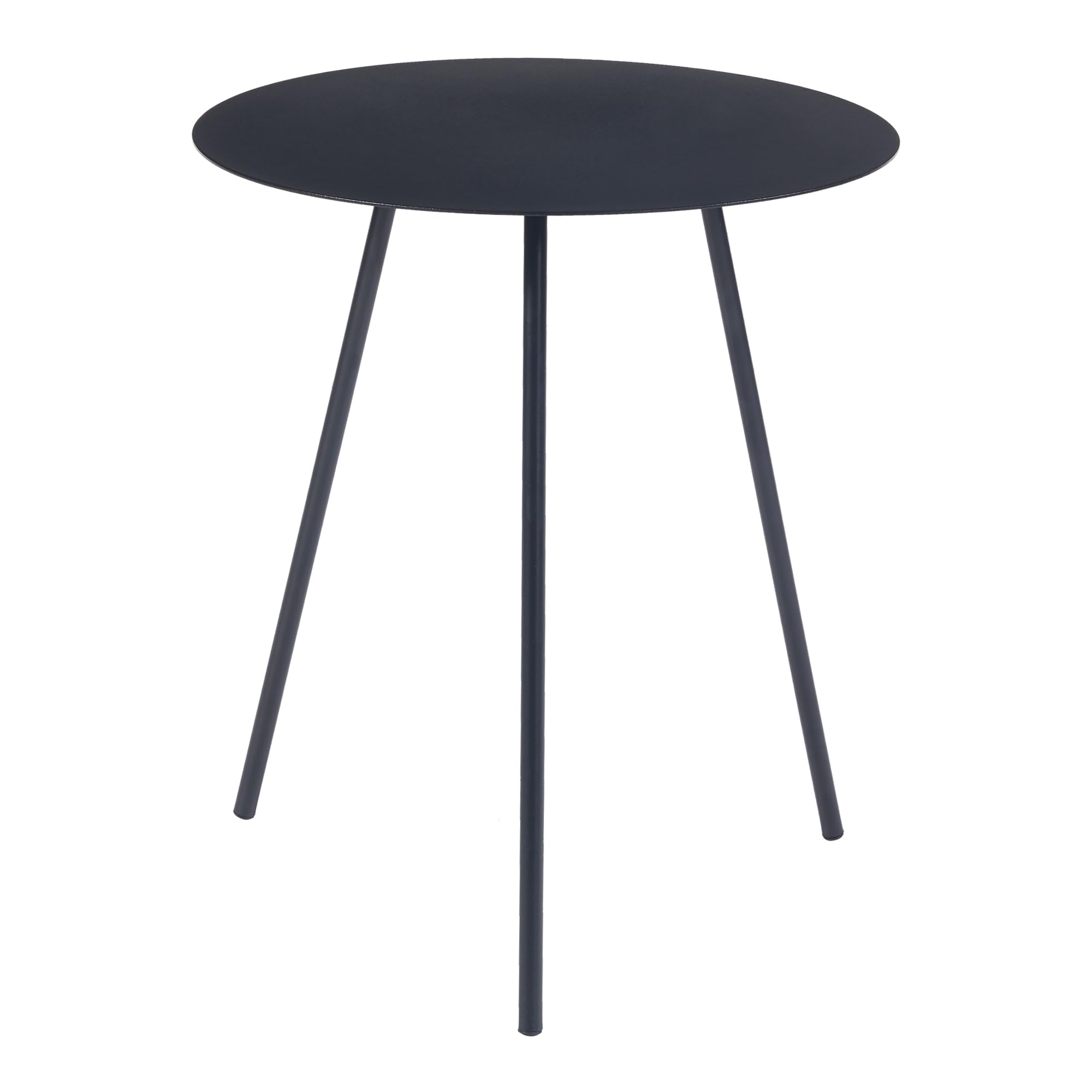[en.casa] Table d'Appoint avec Plateau Rond et 3 Pieds Bout de Canapé Design Guéridon Table de Chevet Petite Table Basse pour Salon Chambre Bureau Métal 45 x 40 cm Noir