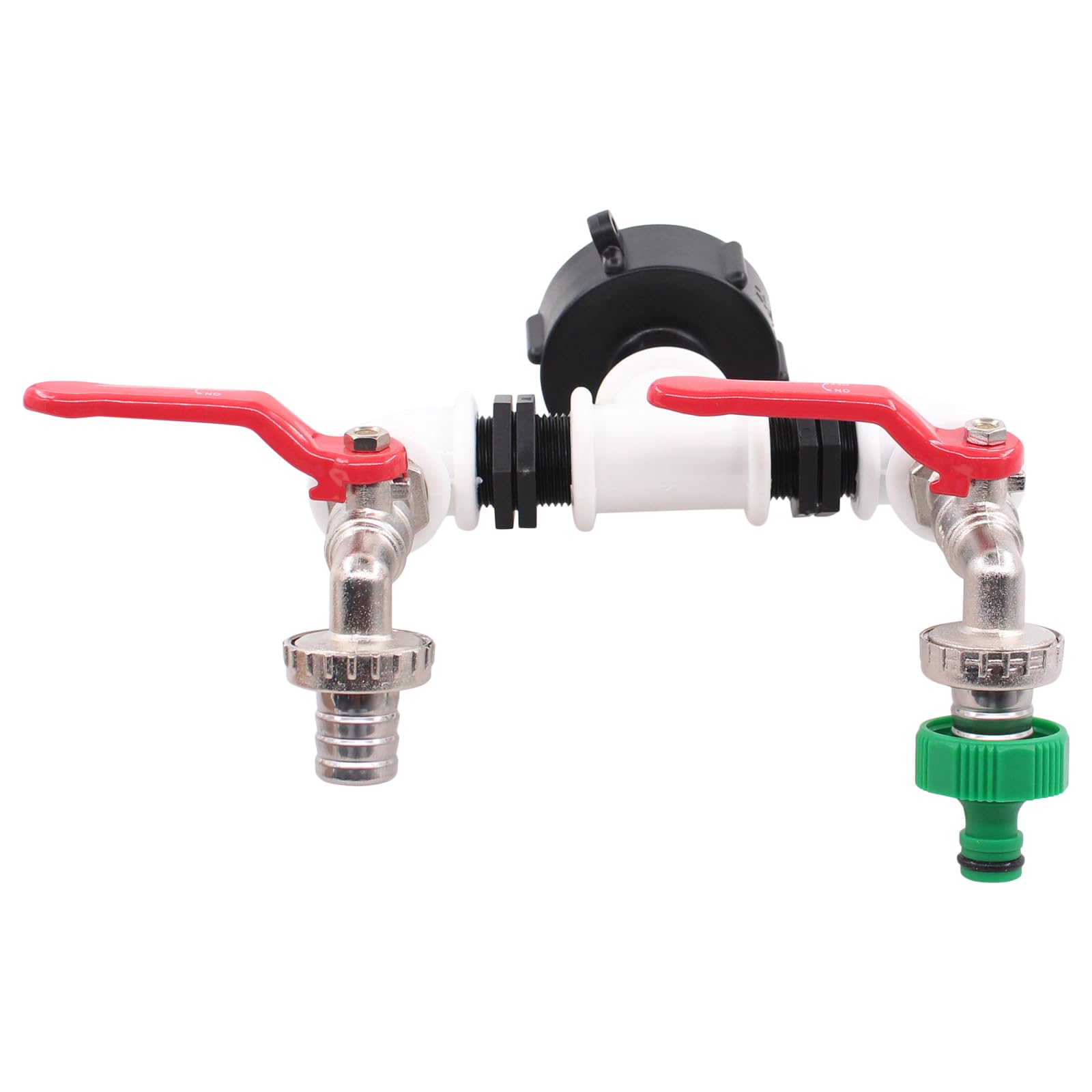 IBC Adaptador S60 x 6 Grifo de 2 Compartimentos IBC Tanque Válvula de Caída de Bola de 3/4 Pulgadas Grifo de Manguera de Jardín Válvula de Bola Válvula de Salida de Tanque de Agua 2 Vías Boquilla