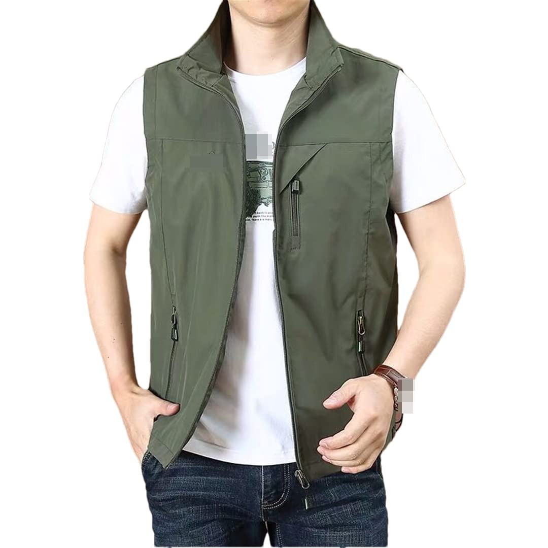 Disimlarl Gilet da trekking da uomo gilet da pesca traspirante gilet da caccia all'aperto