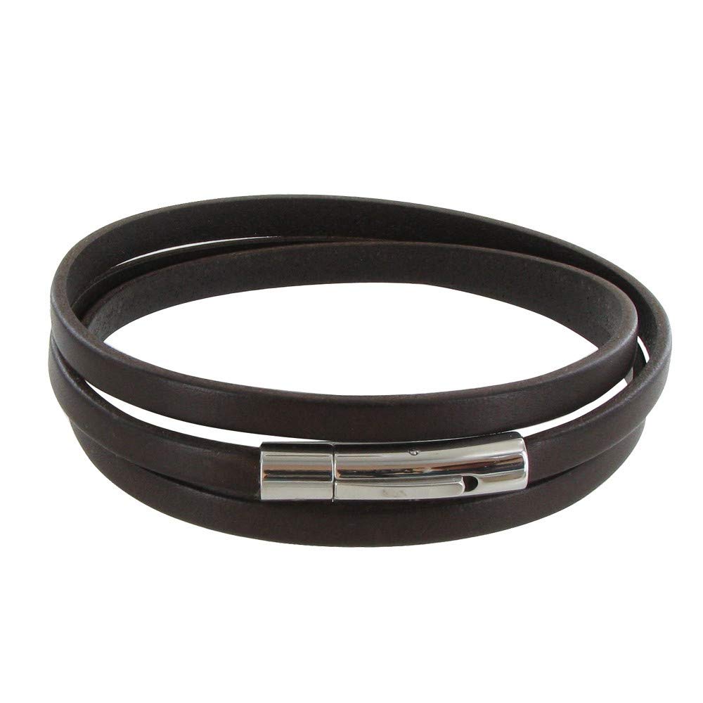 base bracciale in cuoio per perle a foro Largo 18cm ROSSO - Mate