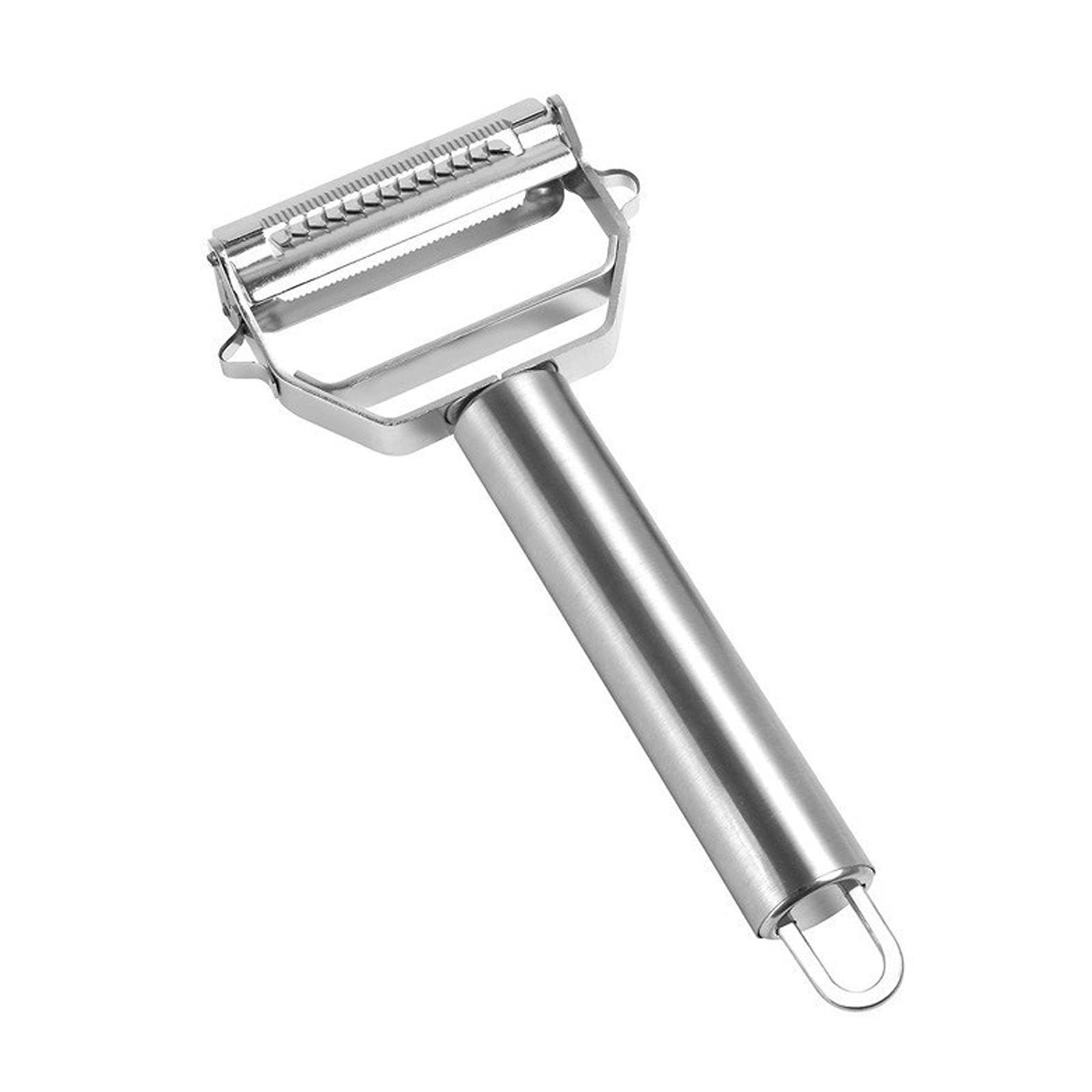 Katenpid Ultra Sharp Vegetable Peeler，Stainless Steel 2 in 1 Julienne Vegetable Peeler Perfect for Carrot Potato Cucumber Gadget Vegetable Fruit (Silver)