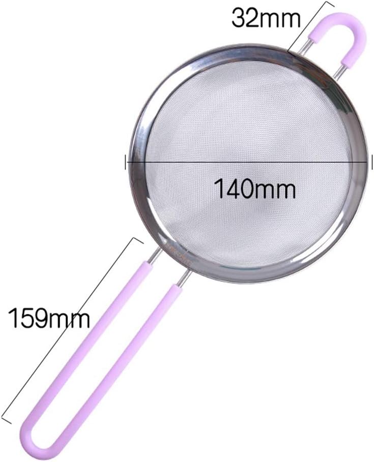 Flour Sieve, Fine Mesh Filter Screen Baking Tool Stainless Steel Kitchen Sifter Colander For Milk Fruit Juice Sugar Flour (Color : B)
