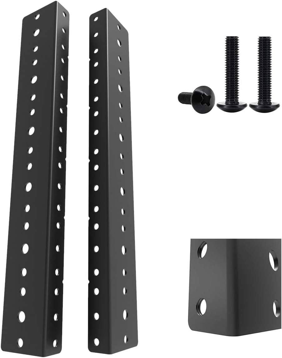 Jingchengmei 6U Steel Rack Rails Kit with Hardware - 2 Pieces (6URR)