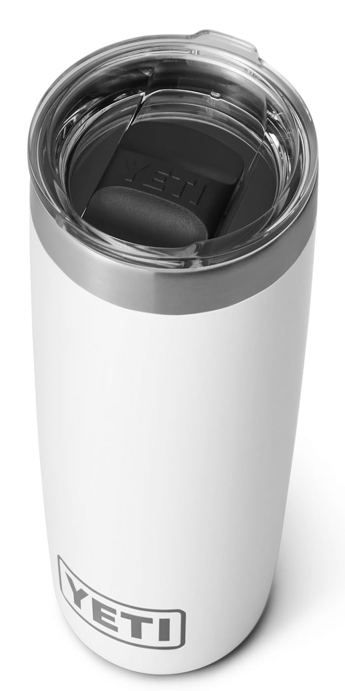 YETI Rambler 10 oz (295 ml) Tumbler with Removable Magslider Lid, Stainless Steel Vacuum Insulated Coffee Cup, White