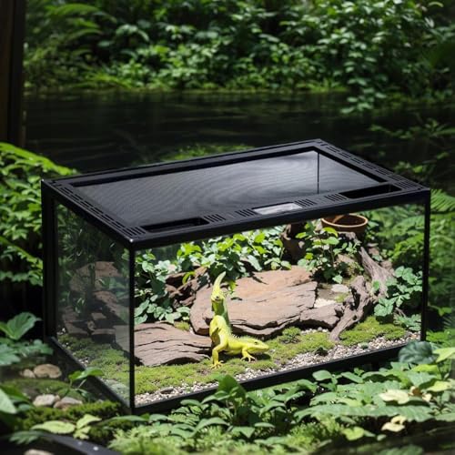 Queeninget爬虫類ケージ飼育箱通気性アクリルケージ (30*30*30cm)